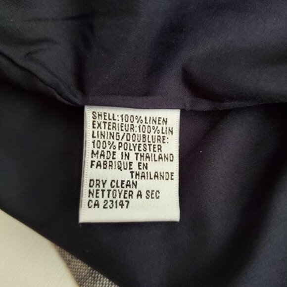 Talbots Irish Linen Blue 3-Button Blazer 3/4 Length Sleeves Pockets Size 14 - Picture 8 of 8